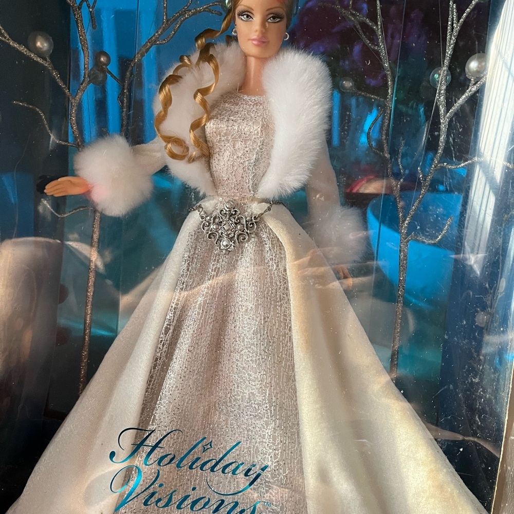 Mattel Holiday Visions Doll in White and Silver Attire